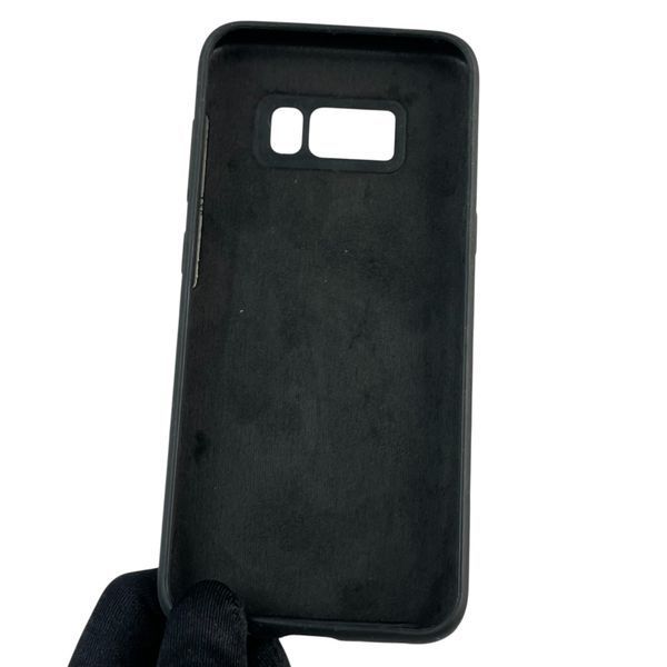 Чехол для Samsung Galaxy S8 силиконовый с микрофиброй нескользящий на самсунг с8 черный 0032227 фото