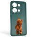Чехол силиконовый оригинальный Soft Touch с 3D принтом смешного теда мишки для Xiaomi Redmi Note 13 Pro 4G темно-зеленый (Полная защита камеры) 0049039 фото 1