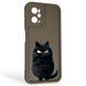Чехол силиконовый Soft Touch с 3D принтом злой котик для OPPO A76 коричневый (Полная защита камеры) 0047190 фото 1