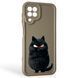 Чехол силиконовый оригинальный Soft Touch с 3D принтом злой котик для Samsung Galaxy M22 4G (SM-M225F) коричневый (Полная защита камеры) 0046416 фото 1