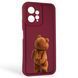 Чехол силиконовый Soft Touch с 3D принтом смешного теда мишки для Xiaomi Redmi Note 12 4G бордовый (Полная защита камеры) 0049257 фото 1