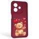 Чехол силиконовый Soft Touch с 3D принтом милый мишка для Oppo A3 бордовый (Полная защита камеры) 0044747 фото 1