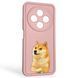 Чехол силиконовый оригинальный Soft Touch с 3D принтом мема сибу для Xiaomi Poco C75 розовый (Полная защита камеры) 0047803 фото 1