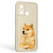 Чохол силіконовий оригінальний Soft Touch з 3D принтом мему сібу для Xiaomi Poco C55 молочний (Повний захист камери)