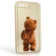 Чехол силиконовый Soft Touch с 3D принтом смешного теда мишки для Apple iPhone 7 Plus молочный (Полная защита камеры)