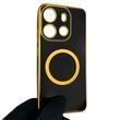 Чехол для TECNO Spark Go 2023 BF7 с кольцом MagSafe с золотой окантовкой на техно спарк го 2023 черный gs1