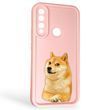 Чохол силіконовий Soft Touch з 3D принтом мему сібу для Huawei Y9 Prime 2019 (STK-L21) рожевий (Повний захист камери)