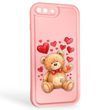 Чехол силиконовый Soft Touch с 3D принтом милый мишка для Apple iPhone 7 Plus розовый (Полная защита камеры)