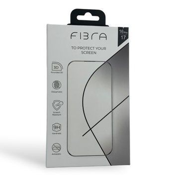 Захисне скло FIBRA для iPhone 17 повноекранне 5D з тонкою чорною рамкою (олеофобне покриття, сітка від пилу, айфон 17) 0061812 фото