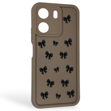 Чехол силиконовый Soft Touch с 3D принтом для Xiaomi Poco C65 коричневый (Полная защита камеры) 0040710 фото