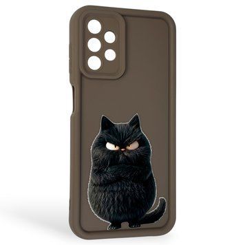 Чохол силіконовий Soft Touch з 3D принтом злого кота для Samsung Galaxy A13 4G (SM-A135F) коричневий (Повний захист камери) 0046976 фото