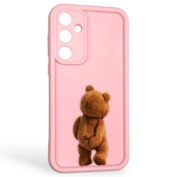 Чехол силиконовый оригинальный Soft Touch с 3D принтом смешного теда мишки для Samsung Galaxy A55 5G (SM-A556B) розовый (Полная защита камеры) 0048740 фото