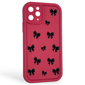 Чехол силиконовый Soft Touch с 3D принтом для Apple iPhone 11 Pro бордовый (Полная защита камеры) 0040221 фото