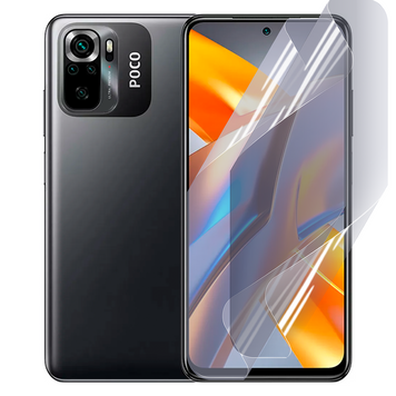 Плёнка гидрогелевая для Xiaomi POCO M5s глянцевая противоударная на сяоми поко м5с прозрачная 0003398 фото