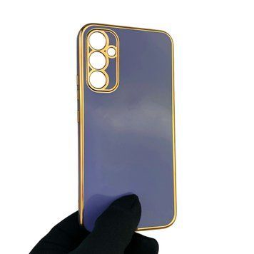 Чехол для Samsung Galaxy A34 5G SM-A346E с защитой камеры с золотой окантовкой на самсунг а34 синий gs1 0019751 фото