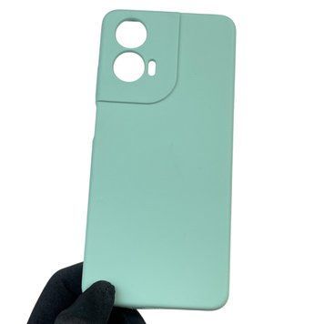 Чехол для Motorola Moto G04 (XT2421-2) силиконовый с микрофиброй нескользящий на моторола г04 бирюзовый 0031728 фото