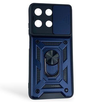 Чохол протиударний для Motorola Moto G56 5G з магнітною пластиною зі шторкою на камері синій 0050615 фото