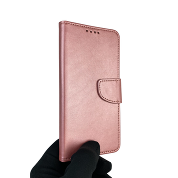 Чохол-книжка для телефона Xiaomi Redmi Note 14 Pro 5G шкіряна з магнитною застібкою на сяомі редмі нот 14 про 5г рожева 0025410 фото