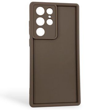 Чехол силиконовый Soft Touch для Samsung Galaxy S22 Ultra коричневый (Полная защита камеры) 0054068 фото
