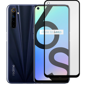 Защитное стекло для телефона Realme 6s противоударное полноэкранное на реалми 6с черное 0038631 фото