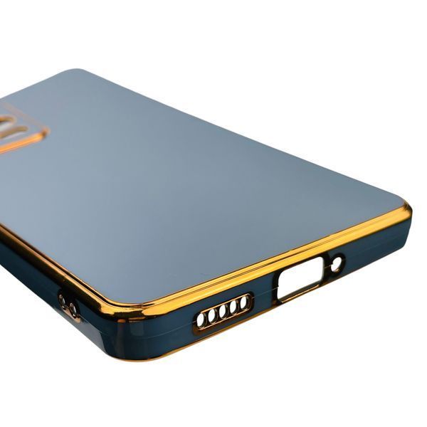 Чехол для Xiaomi Redmi Note 12 Pro 5G с золотой окантовкой с защитой камеры на сяоми редми нот 12 про 5г синий 0000050 фото