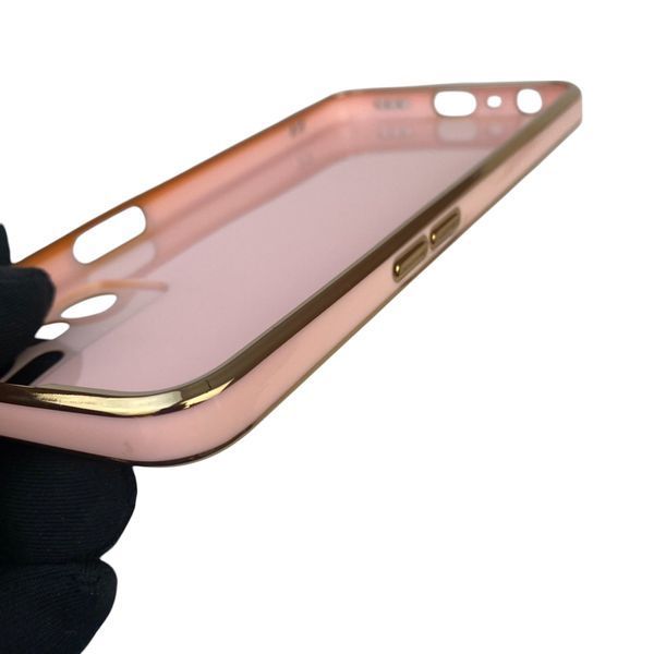 Чехол для OPPO A16S с кольцом MagSafe с золотой окантовкой на оппо а16с пудровый gs1 0022723 фото