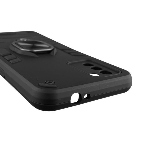 Чехол для телефона Nokia G21 (TA-1418) бронированный с магнитным кольцом-держателем на нокиа г21 чёрный 0025659 фото