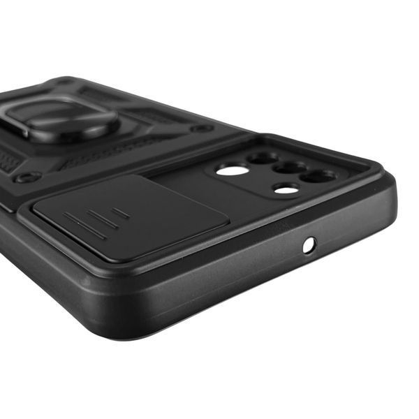 Чохол Samsung Galaxy A31 (SM-A315F) броньований з кільцем зі шторкою на камеру на самсунг а31 чорний 0008298 фото