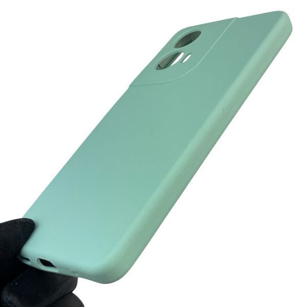 Чехол для Motorola Moto G04 (XT2421-2) силиконовый с микрофиброй нескользящий на моторола г04 бирюзовый 0031728 фото