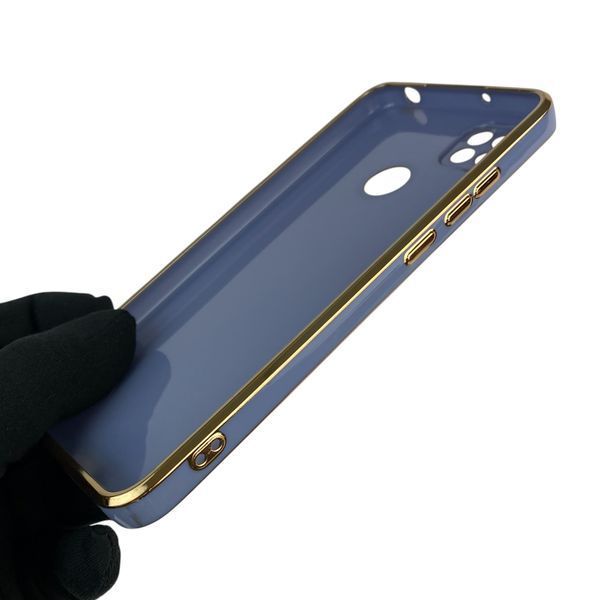Чохол для Xiaomi Redmi 9C з кільцем MagSafe із золотою окантовкою на сяомі редмі 9с синій gs1 0022584 фото