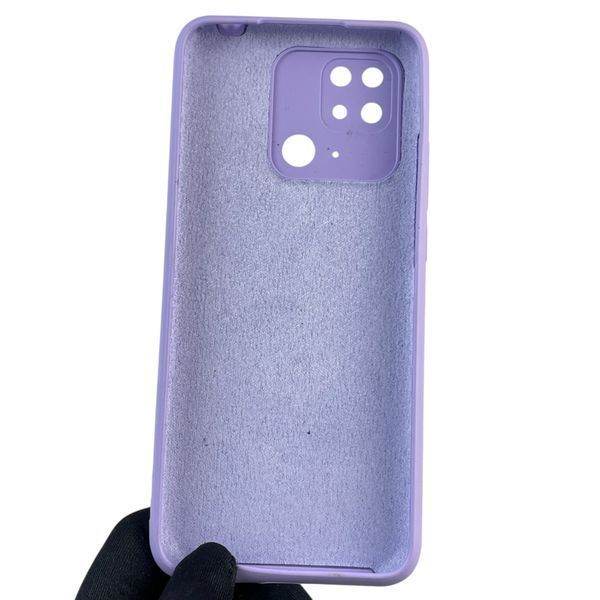 Чехол для Xiaomi Redmi 10C силиконовый с микрофиброй нескользящий на сяоми редми 10с сиреневый 0032561 фото