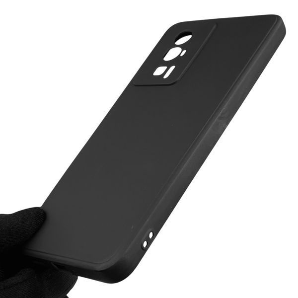 Чехол для Xiaomi Poco F5 Pro с квадратными гранями с защитой камеры на сяоми поко ф5 про чёрный 0012682 фото