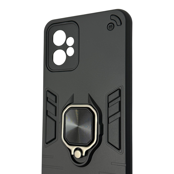 Чохол для телефона Motorola G Power 5G (2023) броньований з магнітним кільцем та захистом камери чорний 0051105 фото