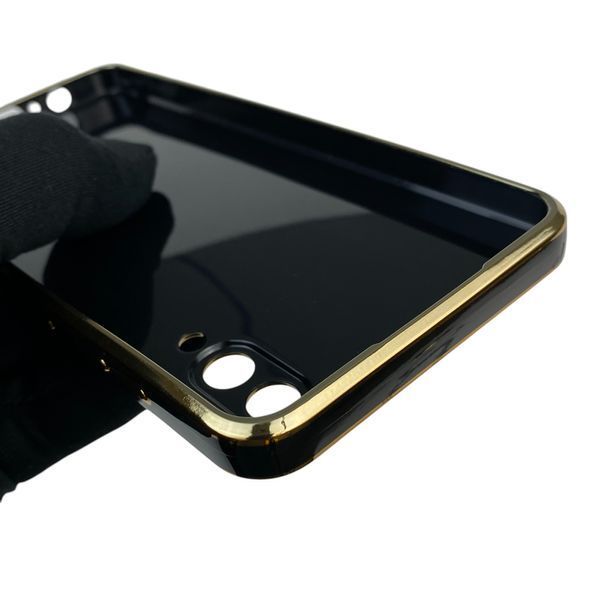 Чохол для Samsung Galaxy A02 SM-A022G глянцевий із захистом камери із золотою окантовкою на самсунг а02 чорний gs1 0019659 фото