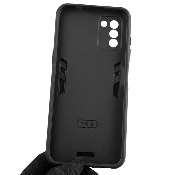 Чехол для телефона Nokia G21 (TA-1418) бронированный с магнитным кольцом-держателем на нокиа г21 чёрный 0025659 фото