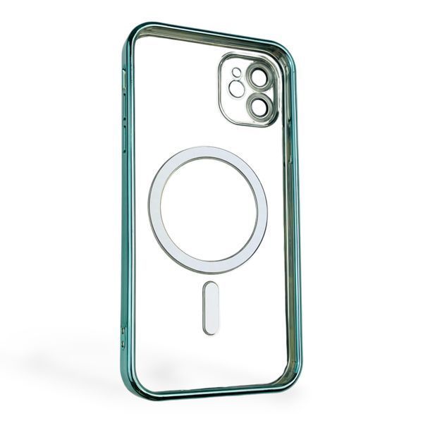 Чехол для Apple iPhone 11 с линзами на камере с MagSafe на айфон 11 салатовый 0034362 фото