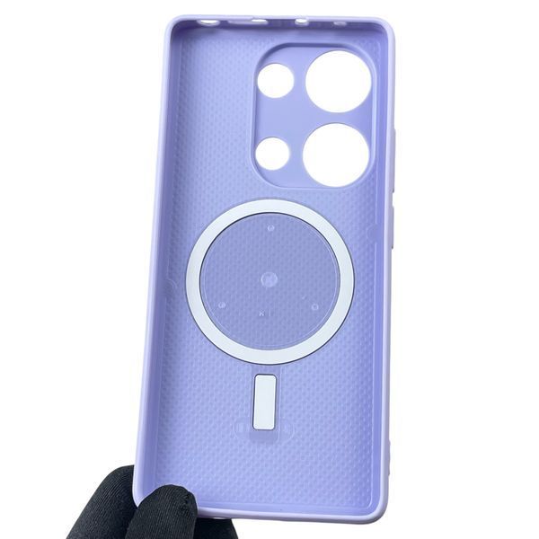 Чехол для Xiaomi Redmi Note 13 Pro 4G с 3д эффектом с магнитом магсейф на сяоми редми нот 13 про 4г сиреневый 0012034 фото