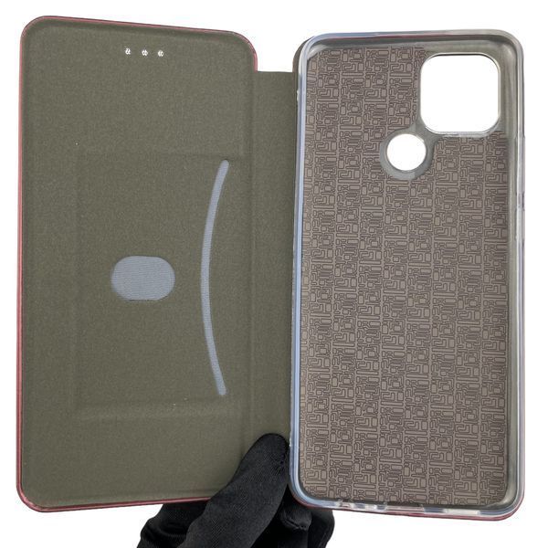 Чехол-книжка для OPPO A15 с подставкой на оппо а15 бордовая 0001707 фото