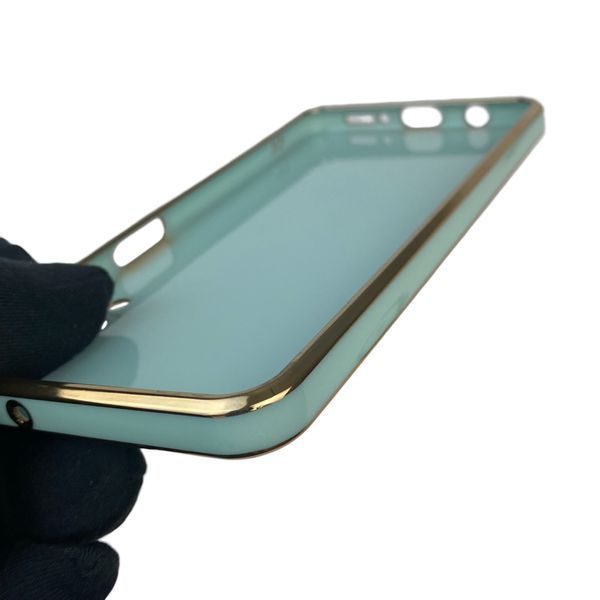 Чехол для Samsung Galaxy A7 2018 SM-A750 с кольцом MagSafe с золотой окантовкой на самсунг а7 2018 бирюзовый gs1 0022408 фото
