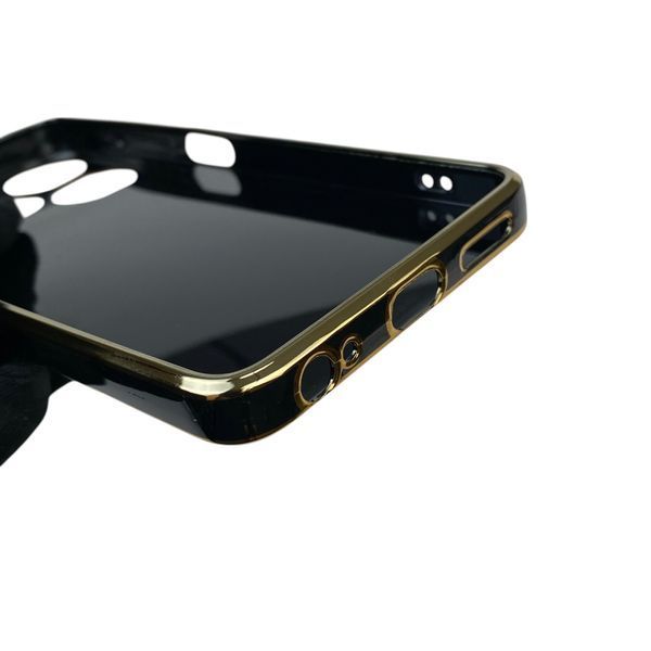Чохол для TECNO Spark Go 2024 (BG6) з кільцем-підставкою із золотою окантовкою на техно спарк го 2024 чорний gs1 0020732 фото