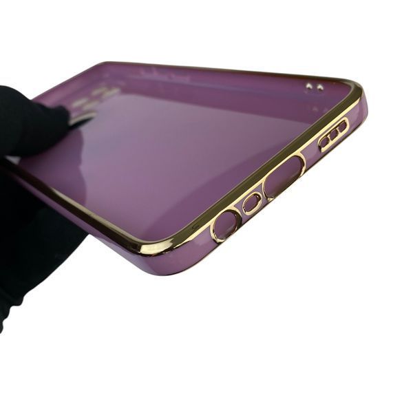 Чехол для OPPO A15 с защитой камеры с золотой окантовкой на оппо а15 черничный gs1 0019547 фото