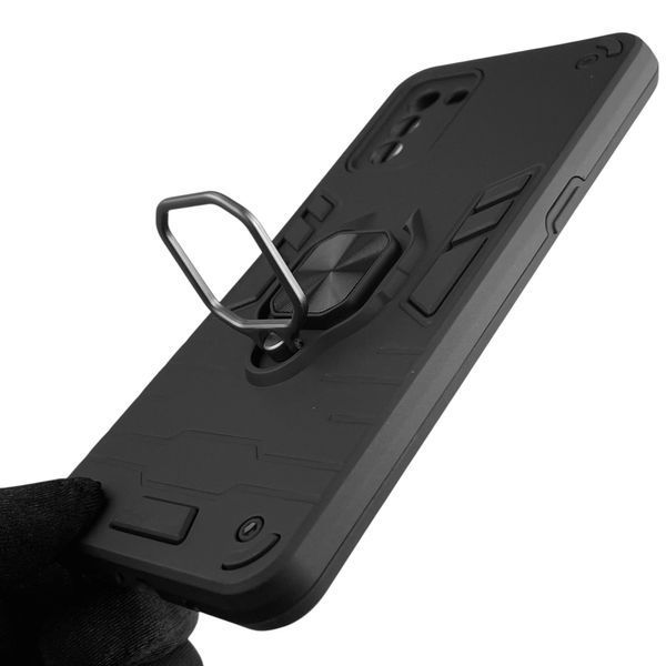 Чехол для телефона Nokia G21 (TA-1418) бронированный с магнитным кольцом-держателем на нокиа г21 чёрный 0025659 фото