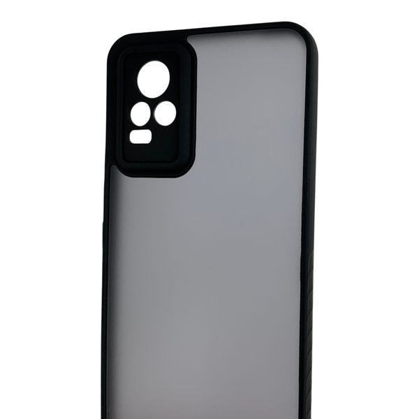 Чохол для Vivo V21E чорний матовий напівпрозорий (бампер, захист камери) 0062262 фото