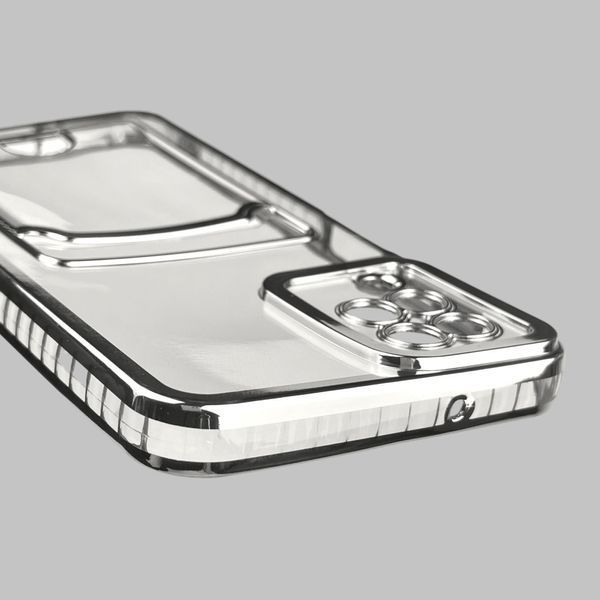 Чохол для Samsung Galaxy M12 (SM-M127F) зі срібною окантовкою з кишенькою для карток на самсунг м12 срібний 0013193 фото