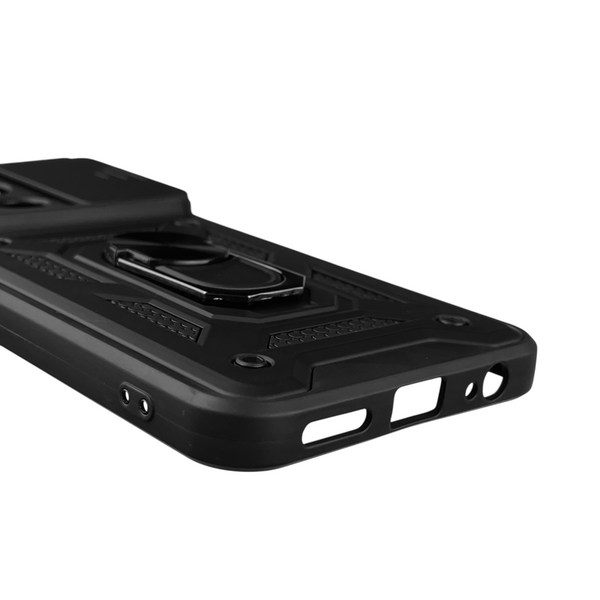 Чехол для Tecno Spark 30 Pro (KL7) бронированный с кольцом со шторкой на техно спарк 30 про чёрный rg1 0015833 фото