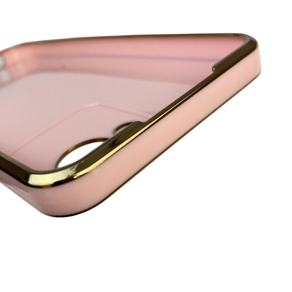 Чехол для Realme C30S с кольцом MagSafe с золотой окантовкой на реалми с30с пудровый gs1 0022265 фото