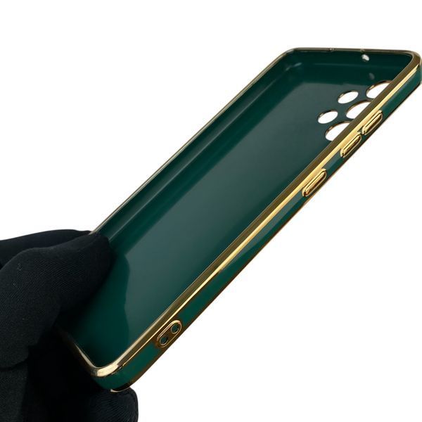 Чехол для Samsung Galaxy A32 4G SM-A325F с кольцом-подставкой с золотой окантовкой самсунг а32 темно-зелёный gs1 0020620 фото
