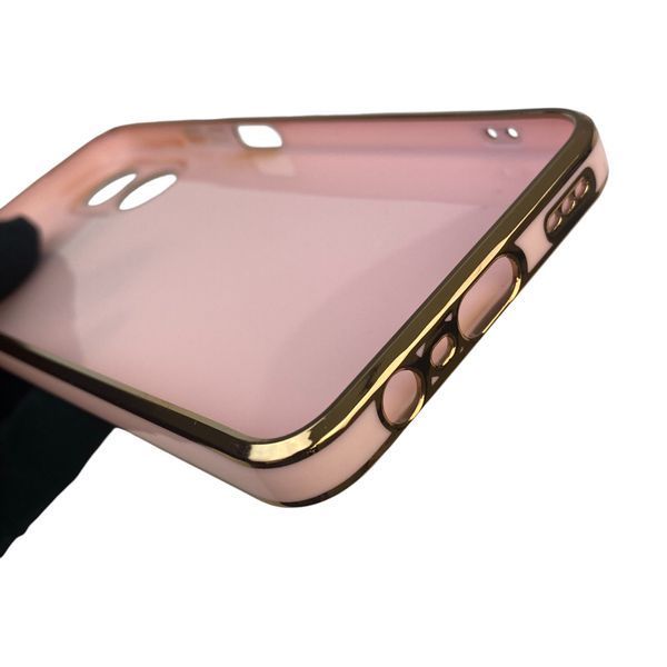 Чохол для OPPO A17 глянцевий із захистом камери із золотою окантовкою на оппо а17 пудровий gs1 0019553 фото