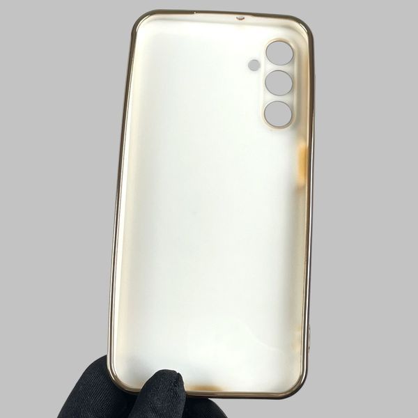 Чохол для Samsung Galaxy A24 (SM-A245F) із золотою окантовкою із захистом камери на самсунг а24 білий 0008276 фото