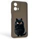 Чохол силіконовий Soft Touch з 3D принтом злого кота для Motorola Moto G04 (XT2421-2) коричневий (Повний захист камери) 0047086 фото 1
